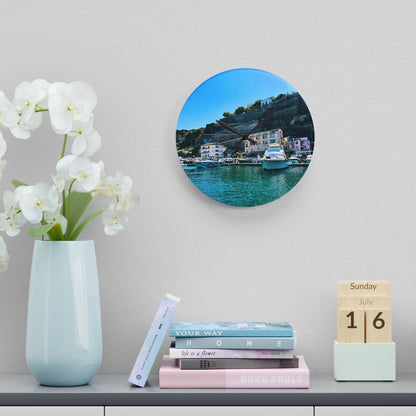 Capri Harbor - Acrylic Wall Clock