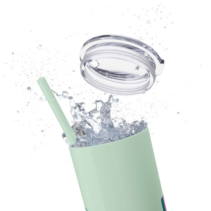 Travel with Chasing Oz Skinny Tumbler with Straw, 20oz