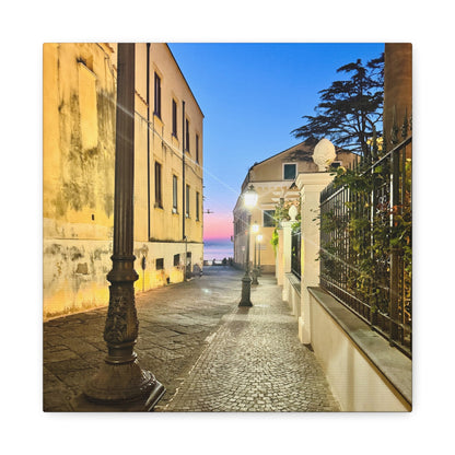 Amalfi Coast Nights Sunset Coastal Alley - Matte Canvas Print (1.25")