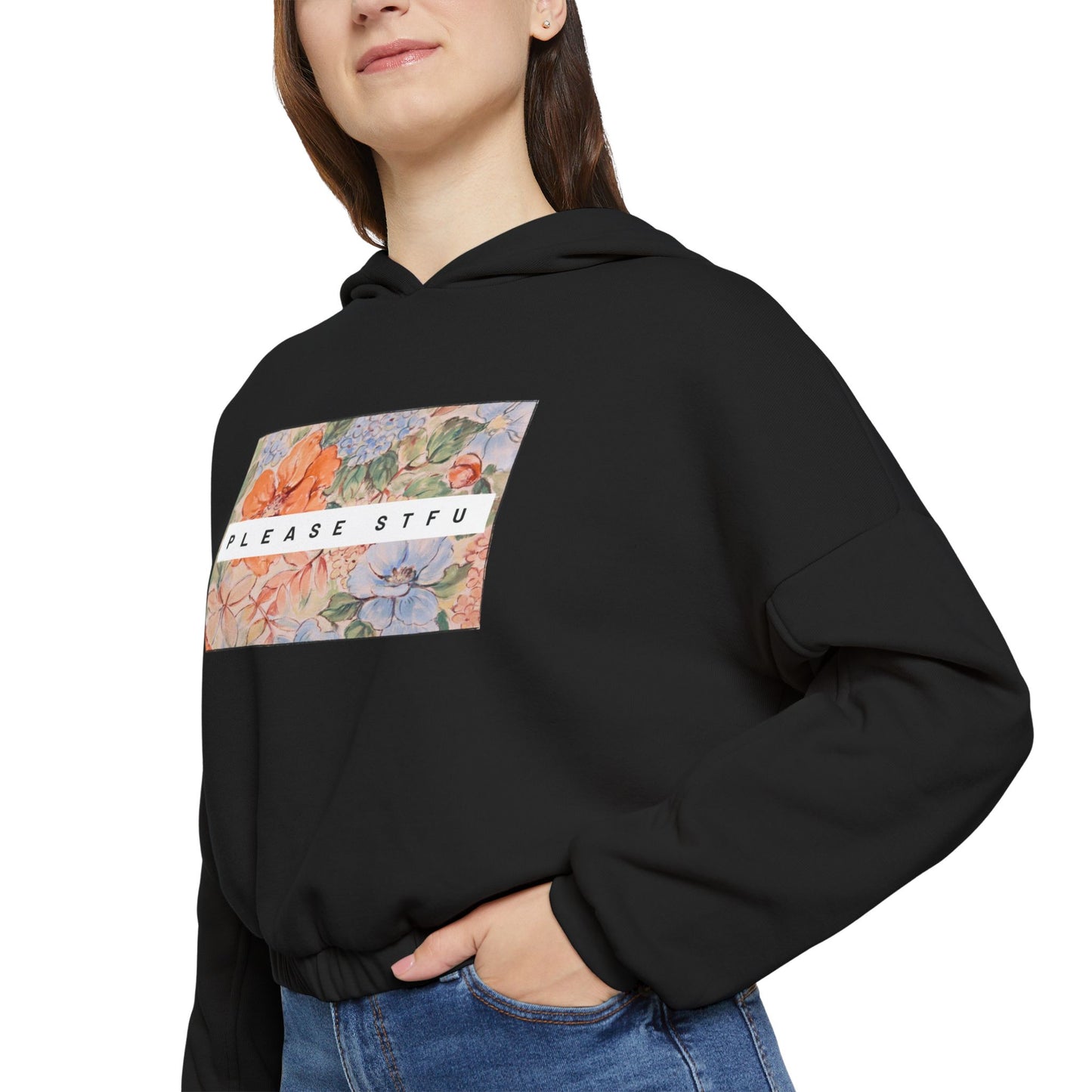 Please STFU Women's Cinched Bottom Hoodie