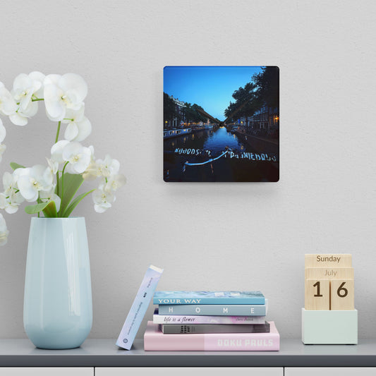 Canal Nights Amsterdam - Acrylic Wall Clock