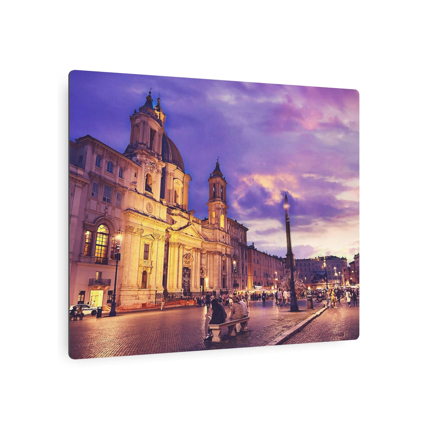 Chasing Oz Art Navona Square Sunset - Metal Art Sign