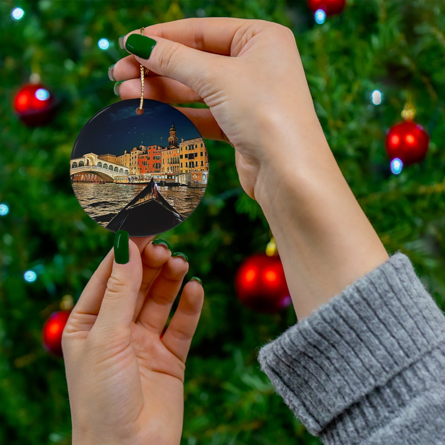 Chasing Oz Rialto Bridge Venice - Ceramic Ornament