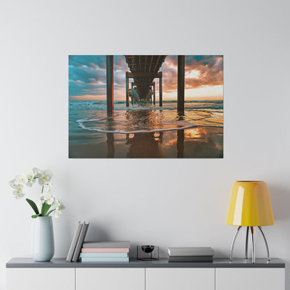 Pier Sunrise Florida Matte Stretched Canvas 0.75"