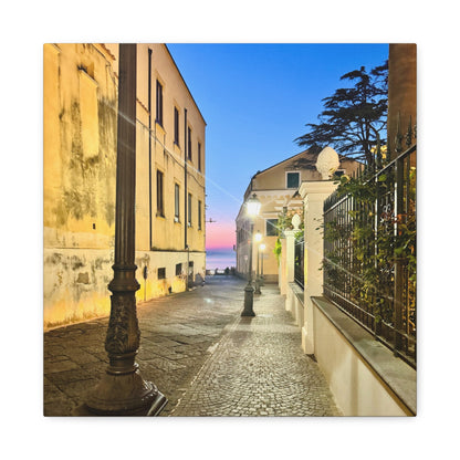 Amalfi Coast Nights Sunset Coastal Alley - Matte Canvas Print (1.25")
