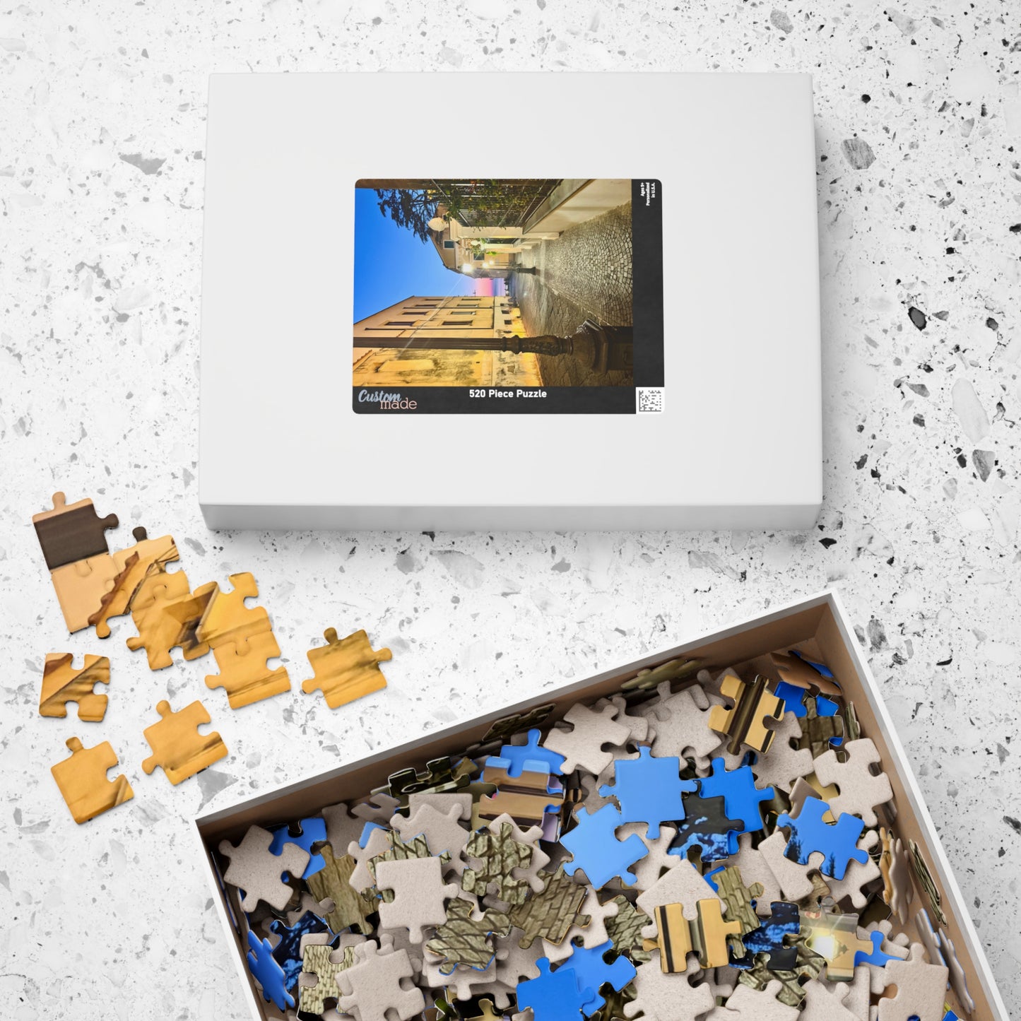 Amalfi Coast Nights Sunset Coastal Alley- Puzzle