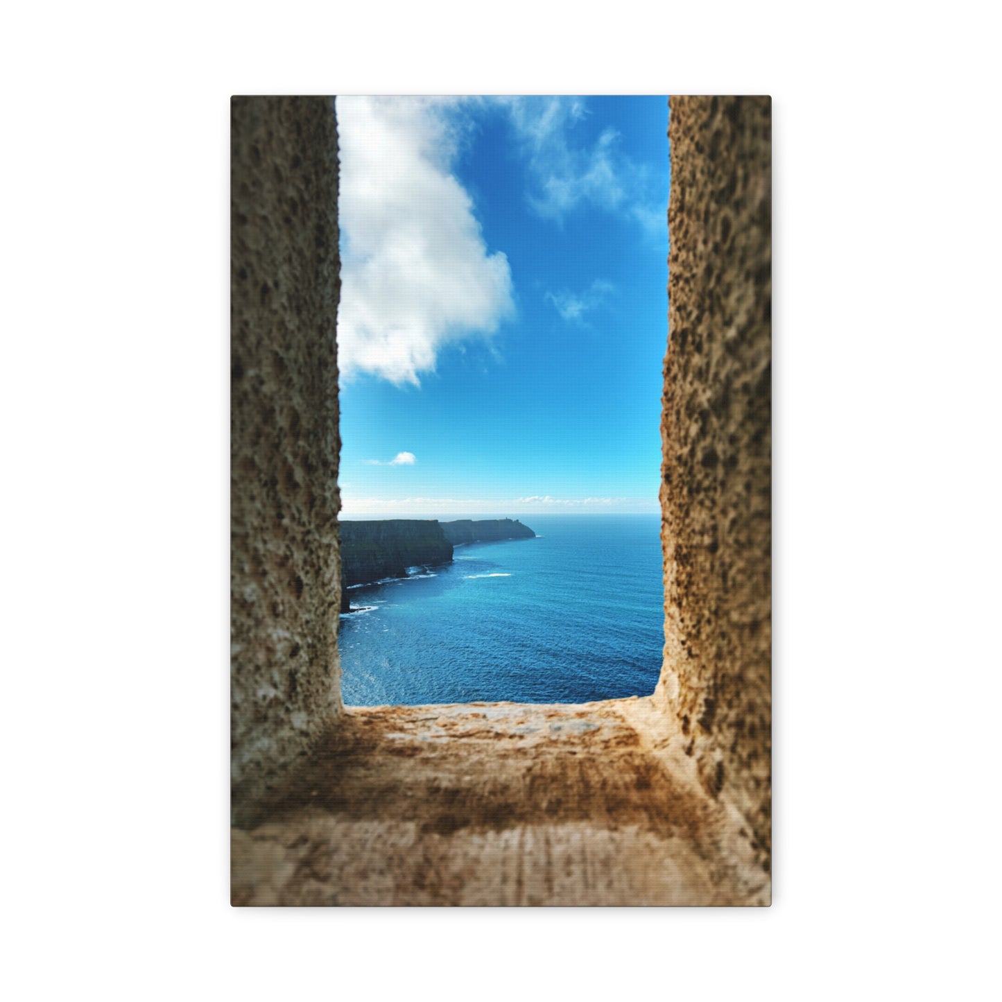 Cliffs of Moher Ireland Coastal Window View - Stretched Canvas Print (1.25")