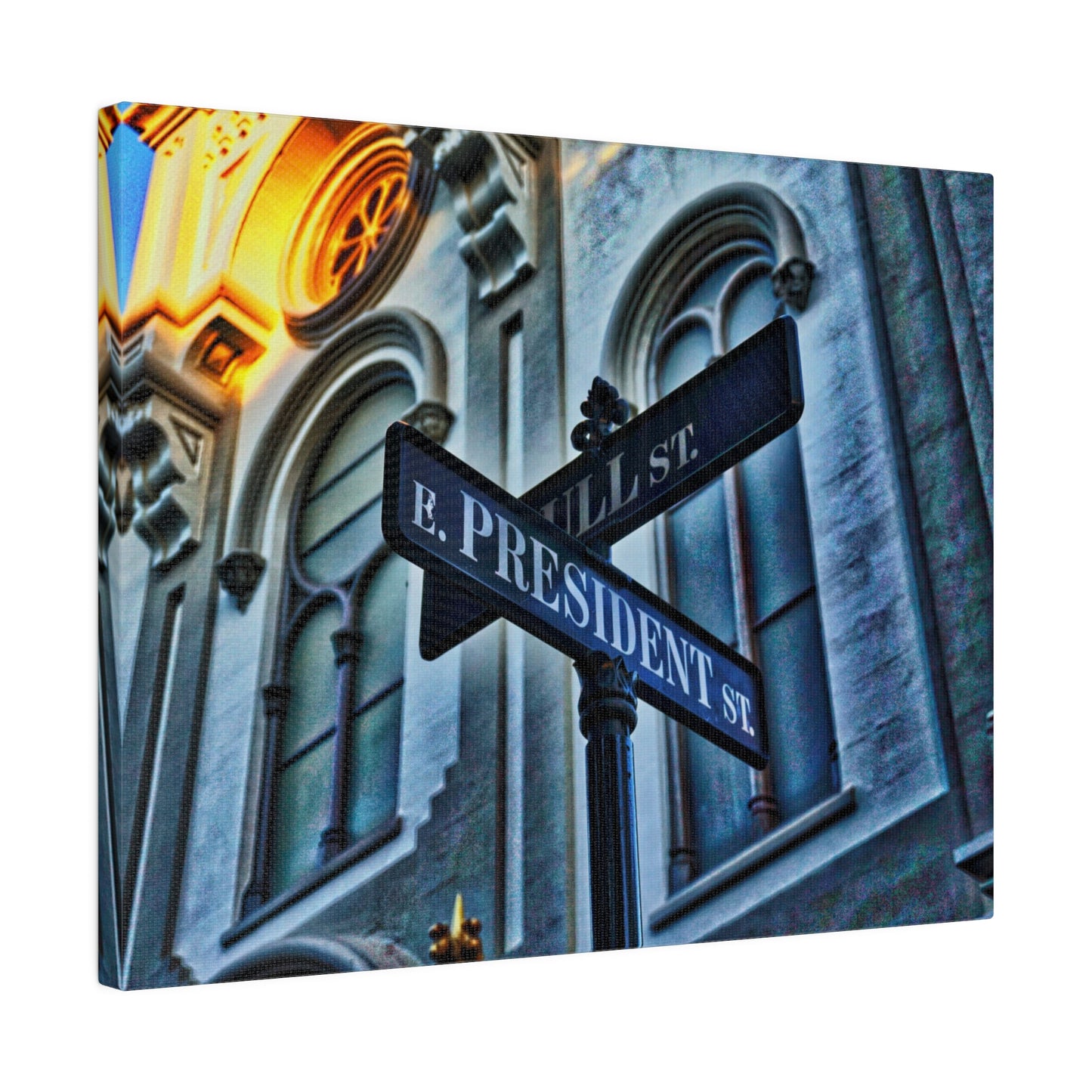 Historic Savannah Street Sign Matte Stretched Canvas 0.75"