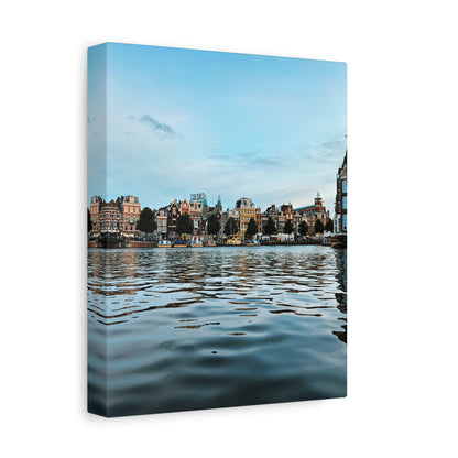 Amsterdam Canal Twilight by Chasing Oz - Stretched Canvas Print