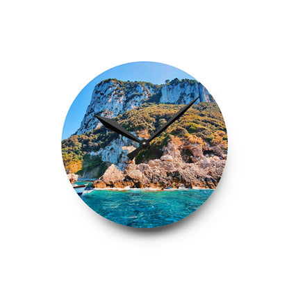 Capri Coastline - Acrylic Wall Clock