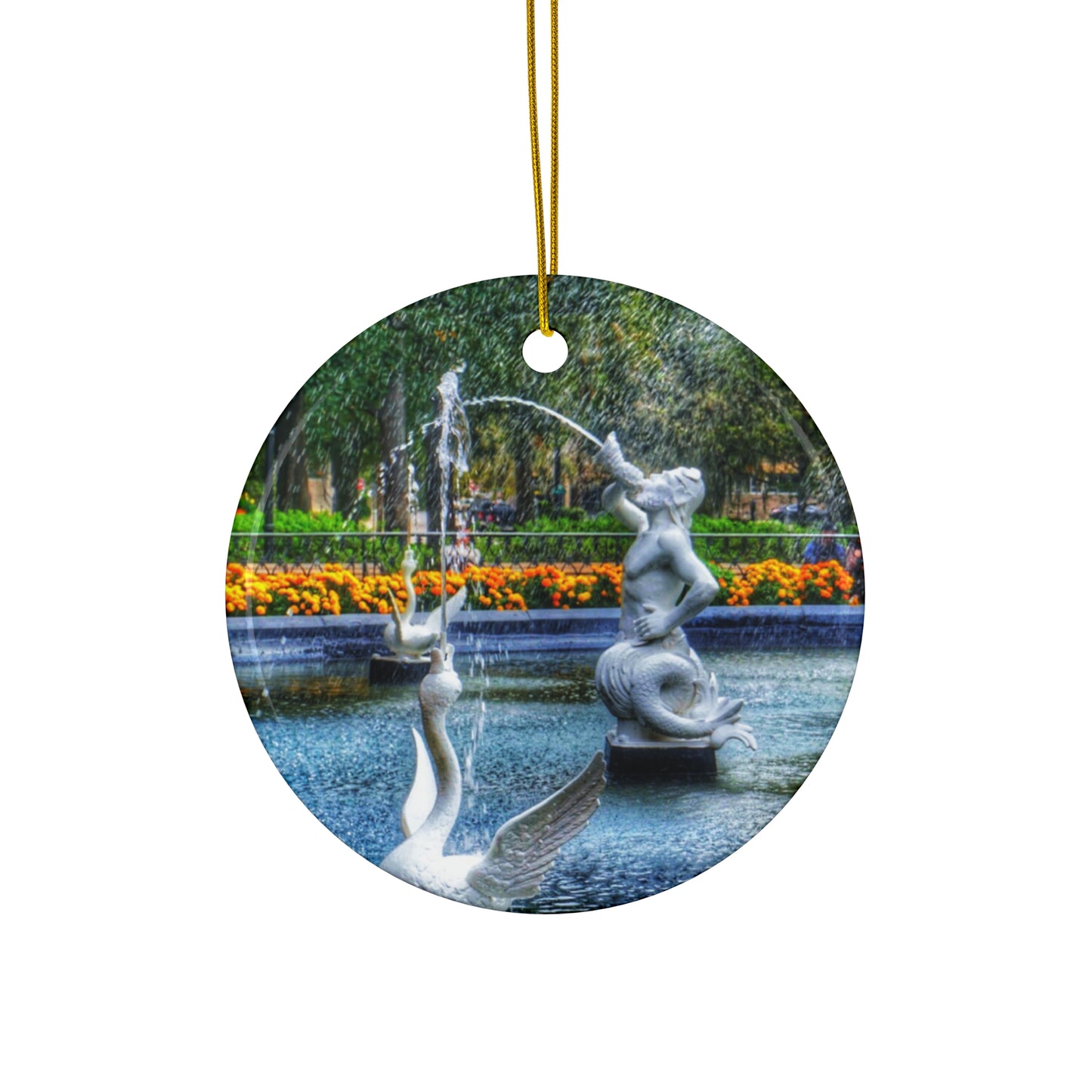 Chasing Oz Art Forsyth Park Fountain - Ceramic Ornament