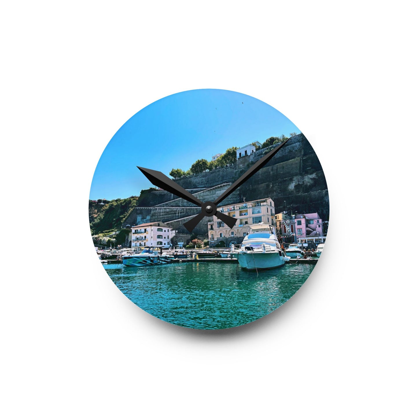 Capri Harbor - Acrylic Wall Clock