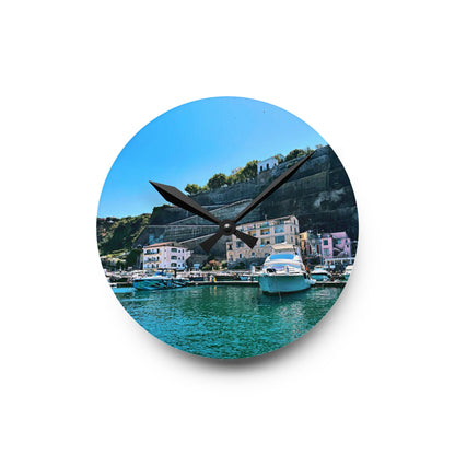 Capri Harbor - Acrylic Wall Clock