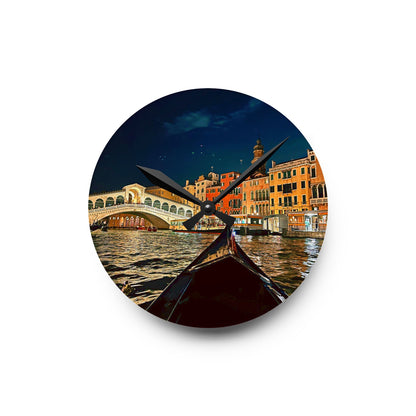 Chasing Oz Art Rialto Bridge Venice Acrylic Wall Clock