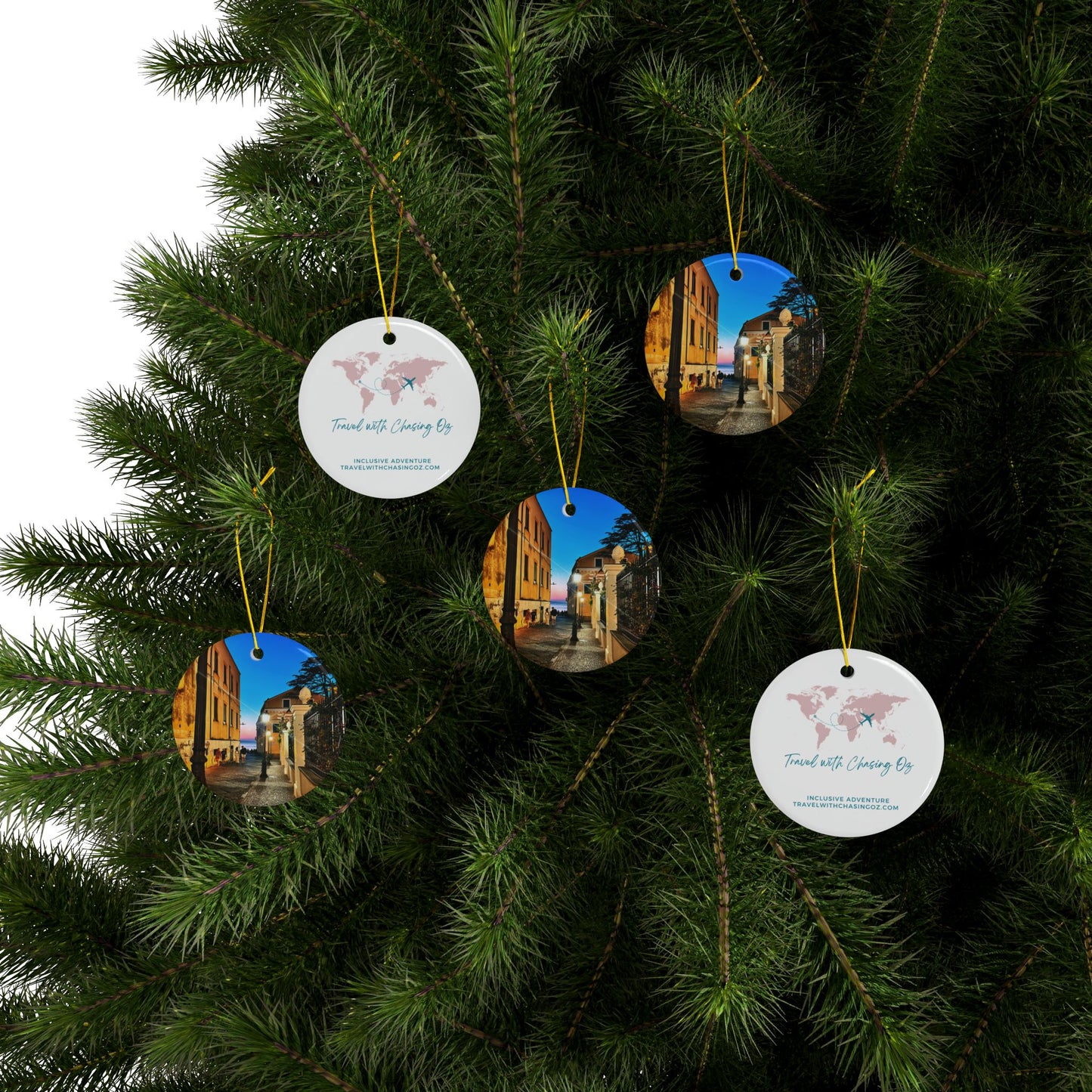 Sorrento Sunset by Chasing Oz - Double-sided Ceramic Ornaments