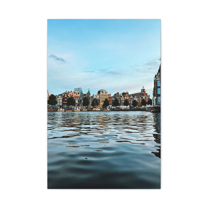 Amsterdam Canal Twilight by Chasing Oz - Stretched Canvas Print