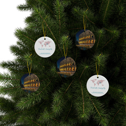 Evening Coliseum Rome by Chasing Oz - Double-sided Ceramic Ornaments