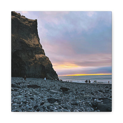 Black Sand Beach Sunrise - Stretched Matte Canvas (1.25")