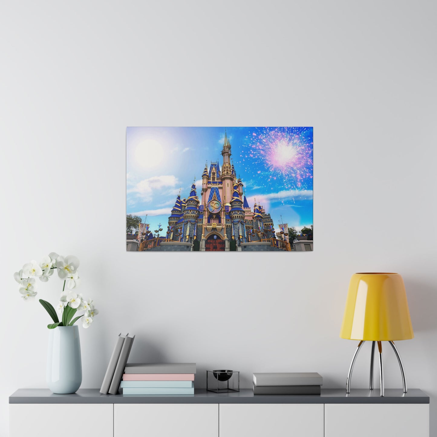 Chasing Oz Art Magic Kingdom 50th Castle Matte Canvas Stretched - 0.75"