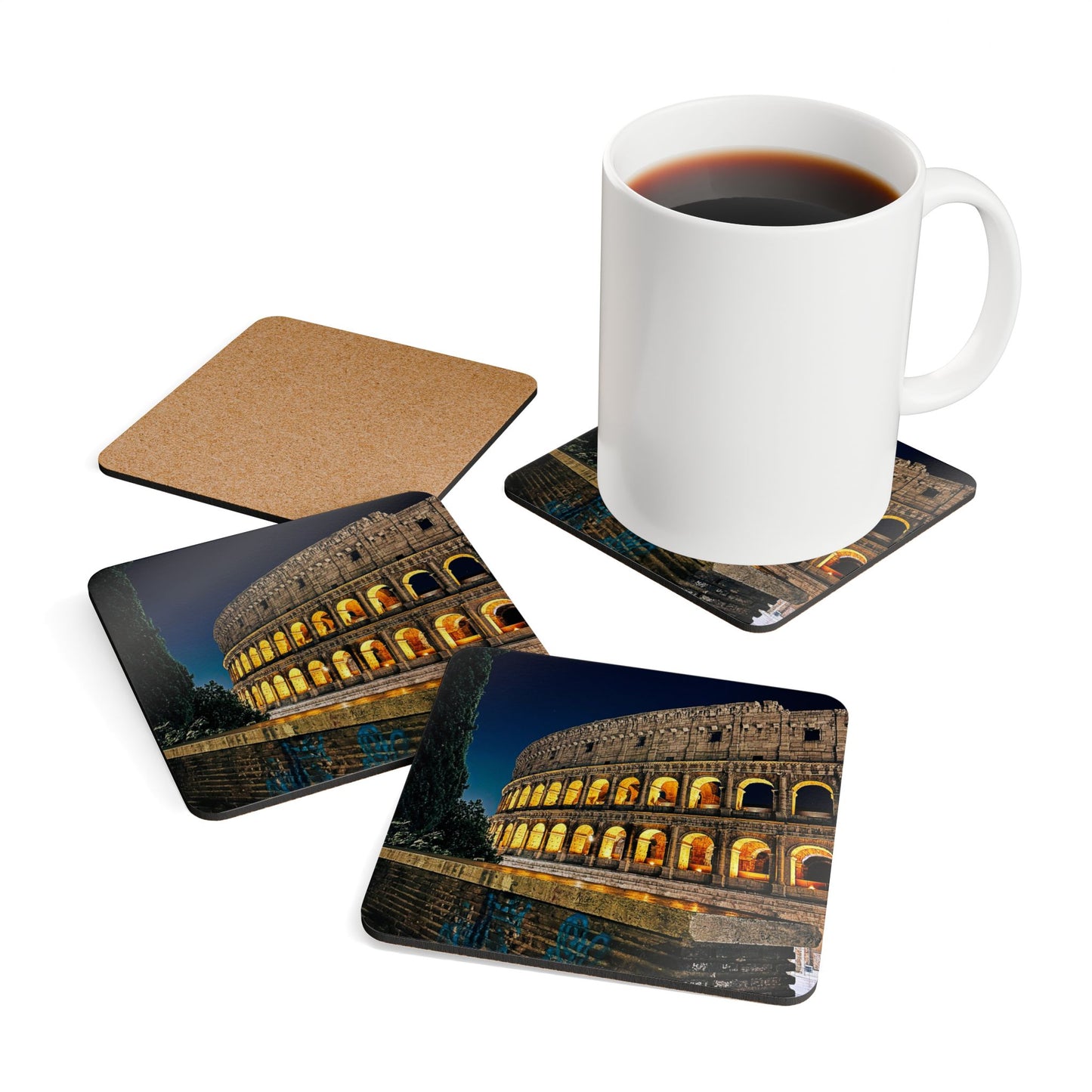 Evening Coliseum by Chasing Oz - Corkwood Coaster Set (of 4)