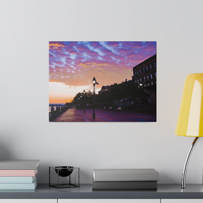 Chasing Oz Art River Street Sunrise Matte Canvas Stretched - 0.75"