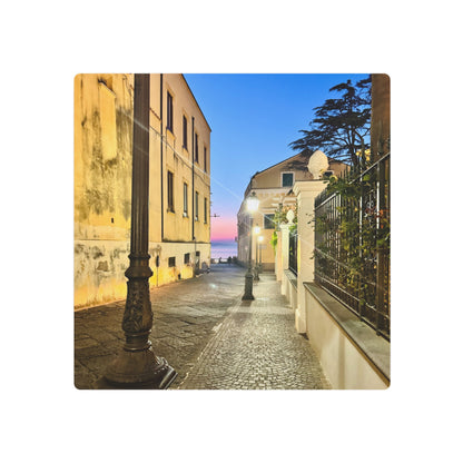 Amalfi Coast Nights Sunset Coastal Alley - Metal Art Sign