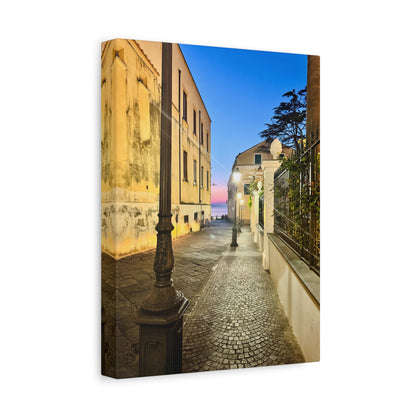 Amalfi Coast Nights Sunset Coastal Alley - Matte Canvas Print (1.25")