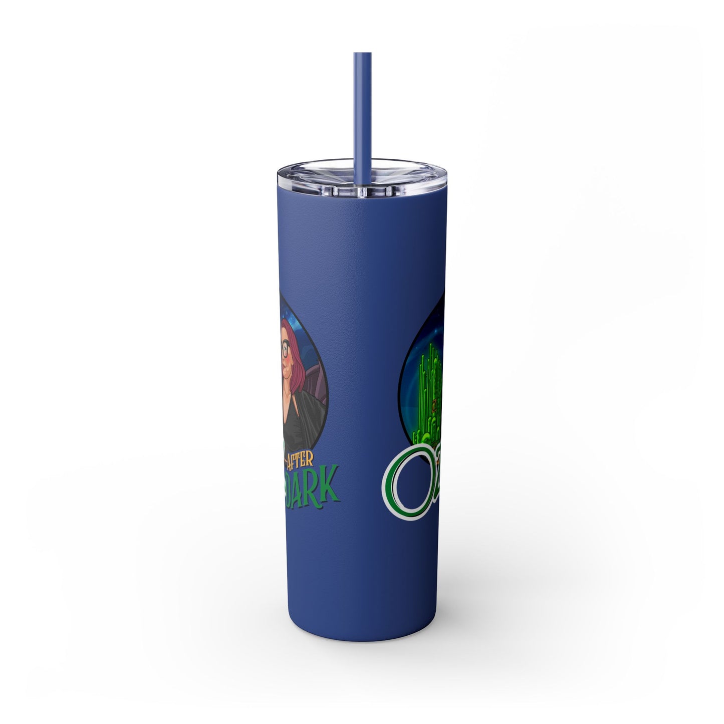 Oz After Dark Podcast Skinny Tumbler with Straw -20oz