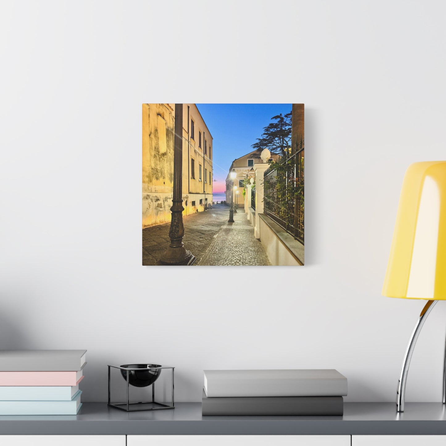 Amalfi Coast Nights Sunset Coastal Alley - Matte Canvas Print (1.25")