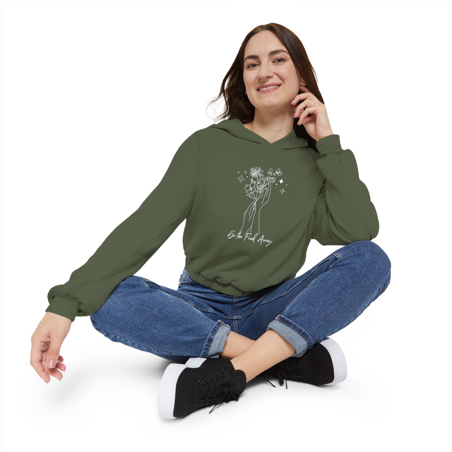 Please Go The F Away Women's Cinched Bottom Hoodie