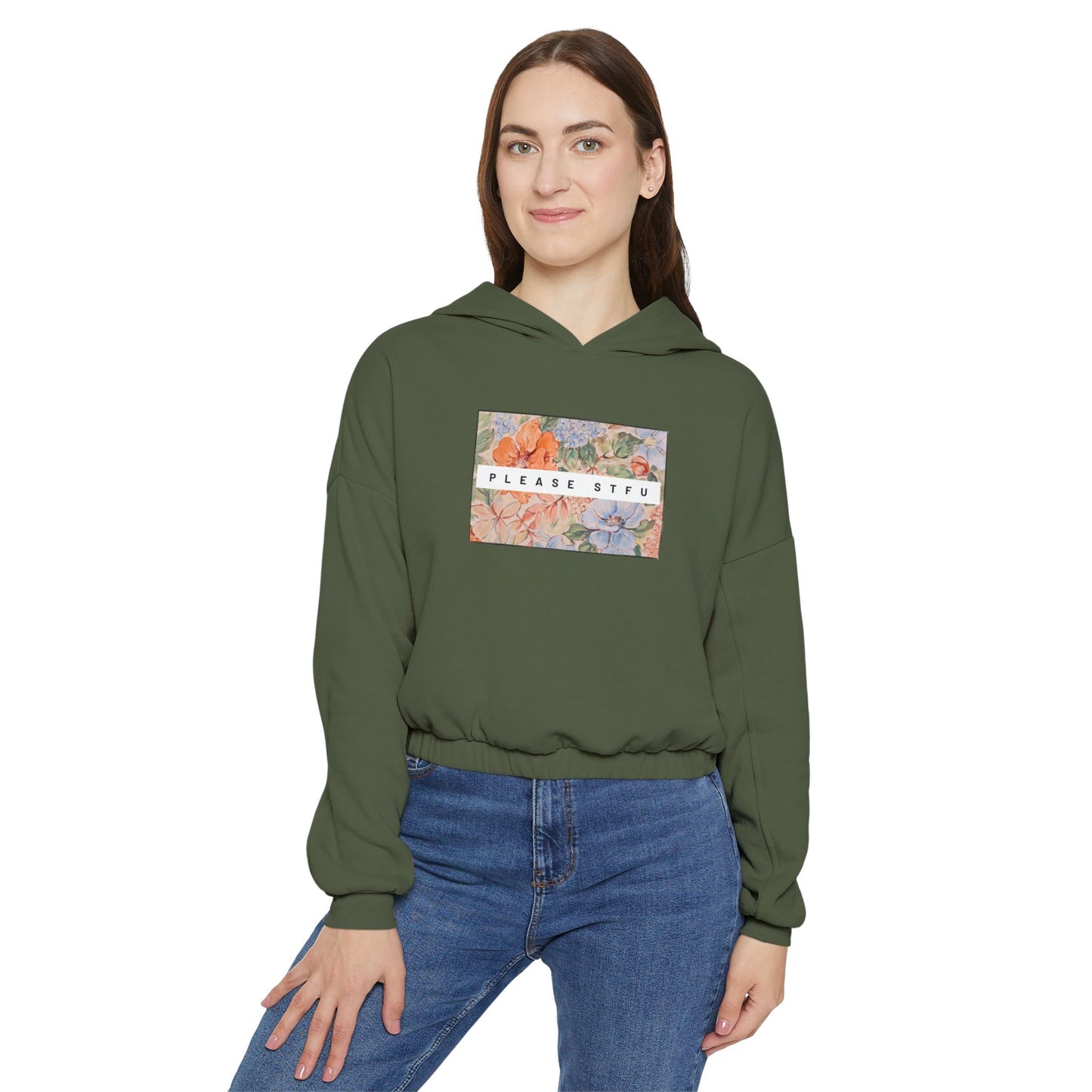 Please STFU Women's Cinched Bottom Hoodie