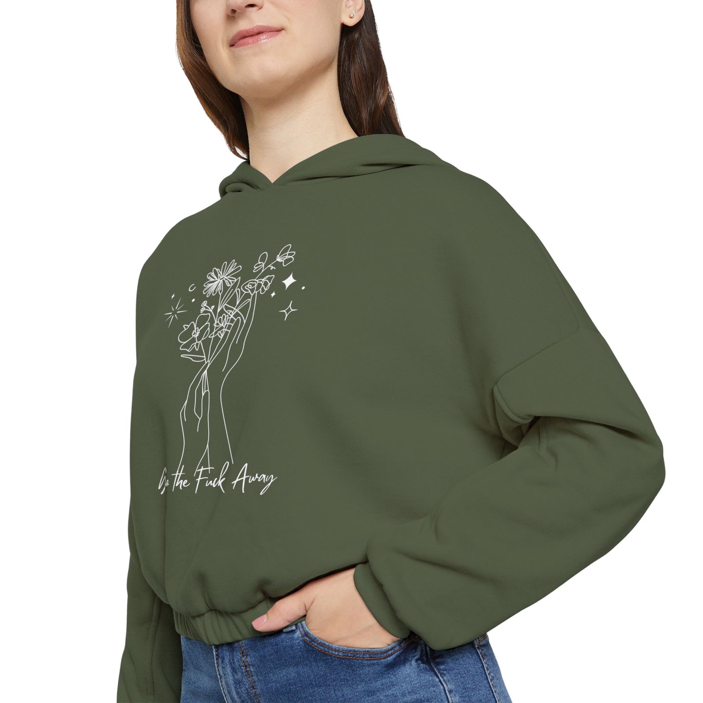 Please Go The F Away Women's Cinched Bottom Hoodie