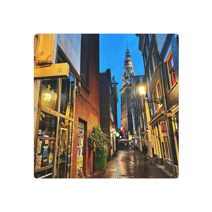 Amsterdam Alley Nightscape - Metal Art Sign