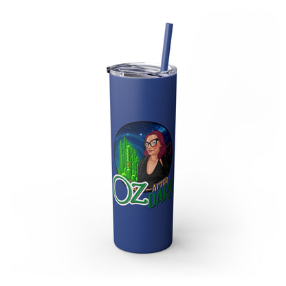 Oz After Dark Podcast Skinny Tumbler with Straw -20oz