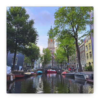 Amsterdam at Sundown by Chasing Oz - Stretched Canvas Print