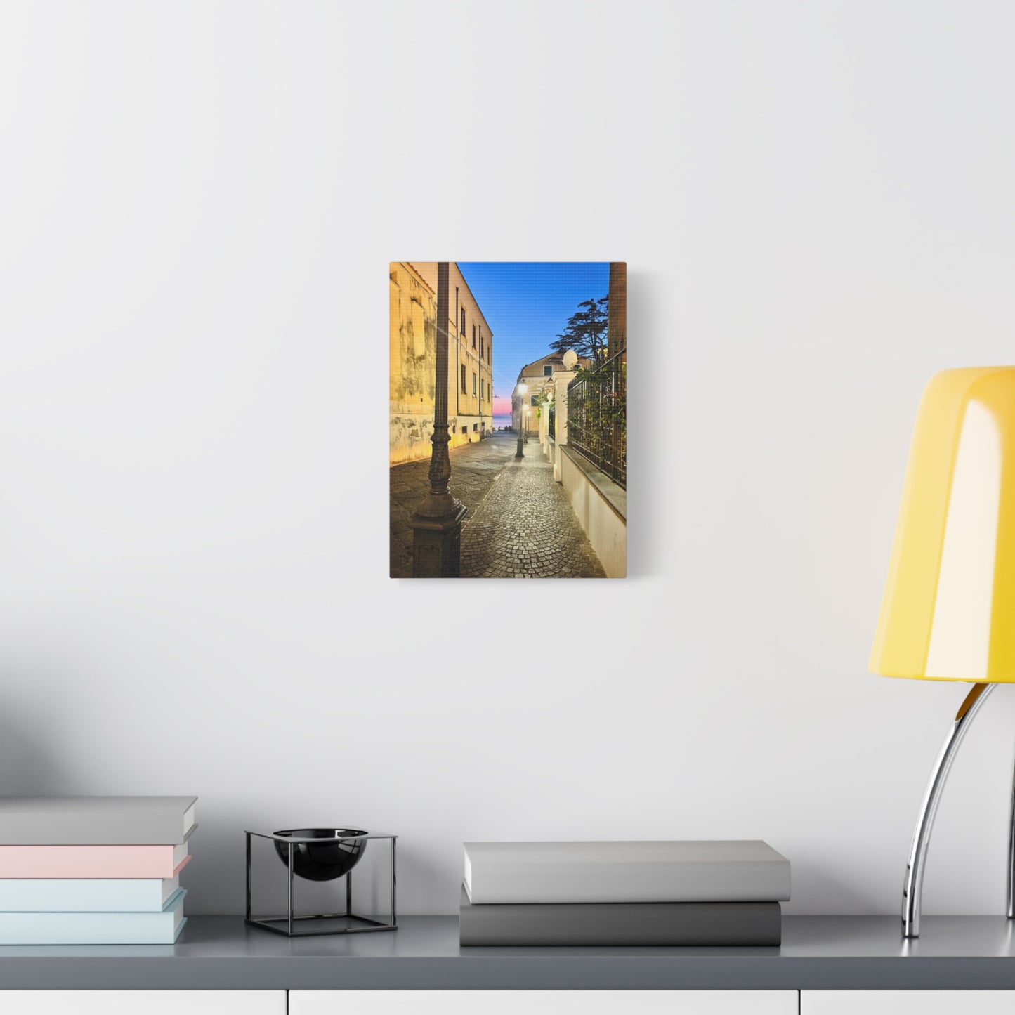 Amalfi Coast Nights Sunset Coastal Alley - Matte Canvas Print (1.25")