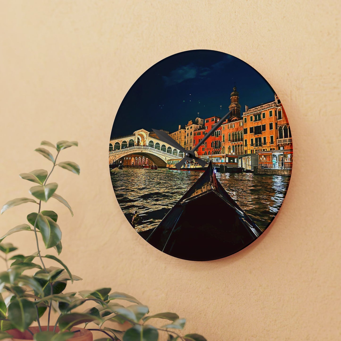 Chasing Oz Art Rialto Bridge Venice Acrylic Wall Clock