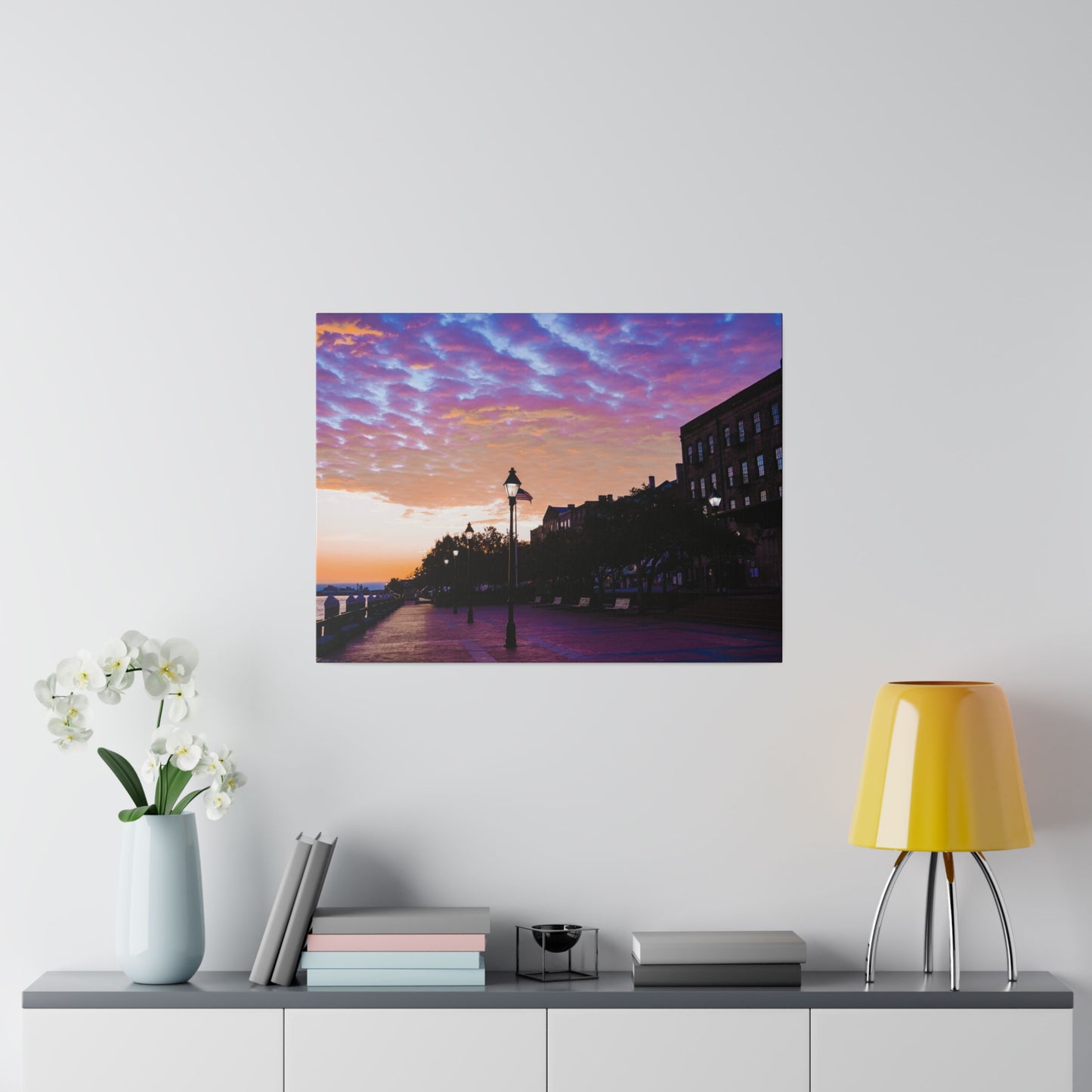 Chasing Oz Art River Street Sunrise Matte Canvas Stretched - 0.75"