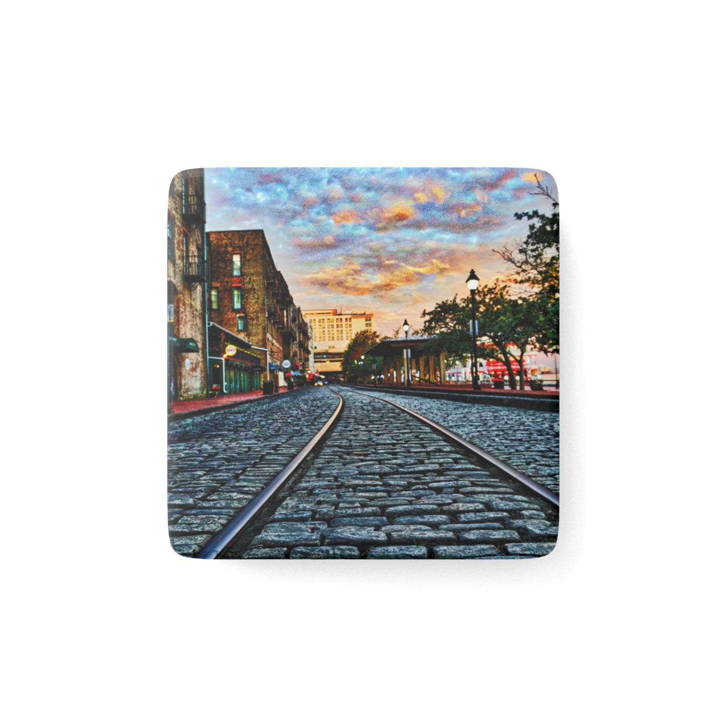 River Street Sunrise - Porcelain Magnet