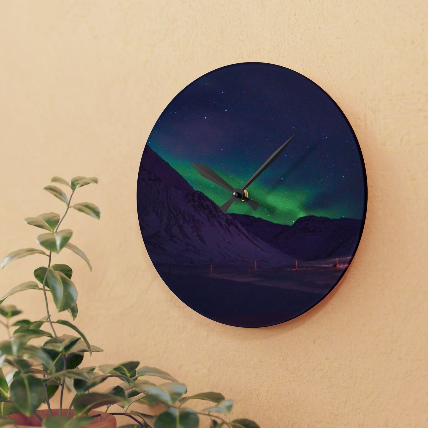 Chasing Oz Art - Northern Lights Acrylic Wall Clock