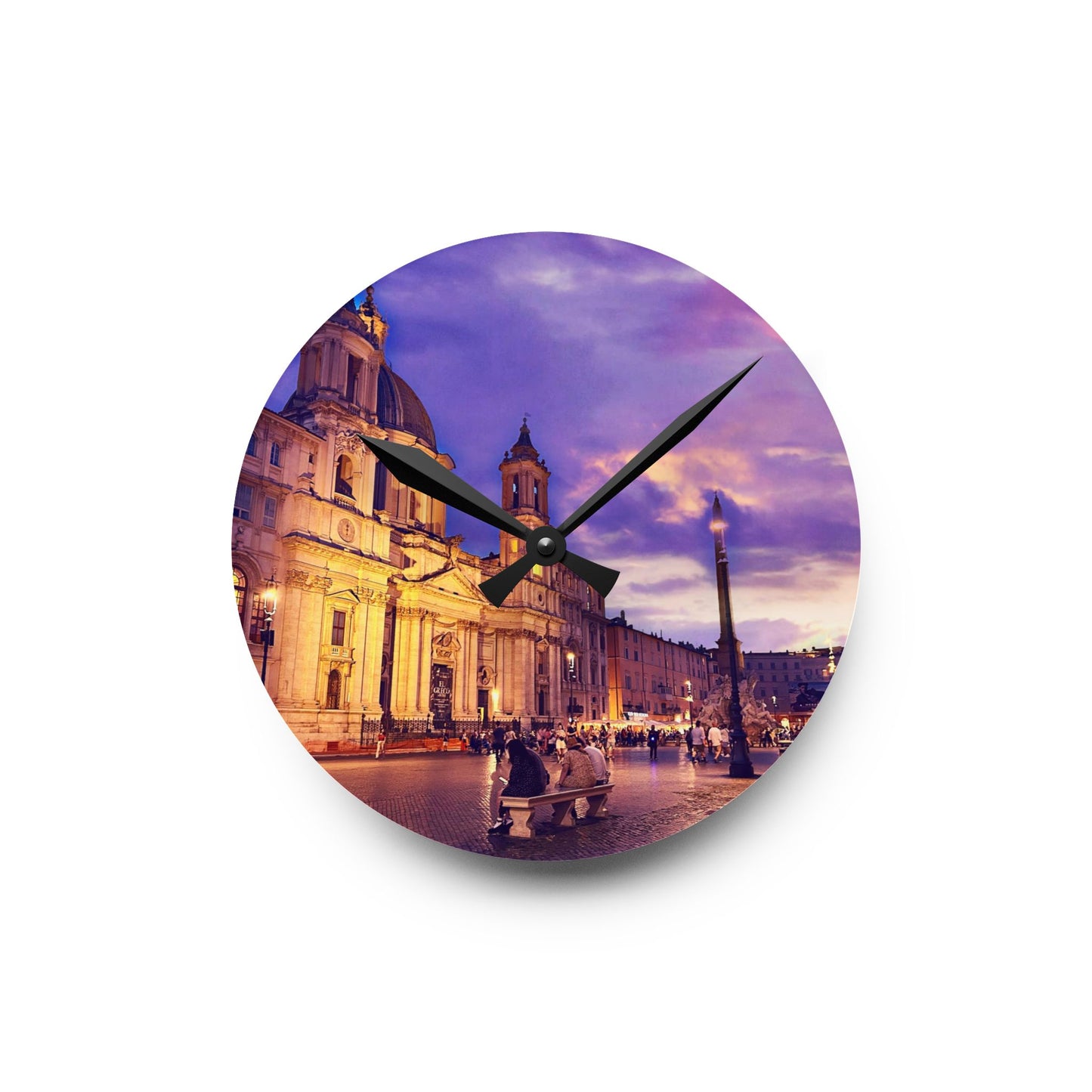 Chasing Oz Art Rome Sunset Acrylic Wall Clock