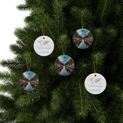 Amsterdam Canal Reflections by Chasing Oz - Double-sided Ceramic Ornaments
