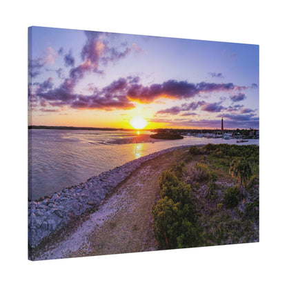 Chasing Oz Art Ponce Inlet Sunset Matte Canvas Stretched - 0.75"