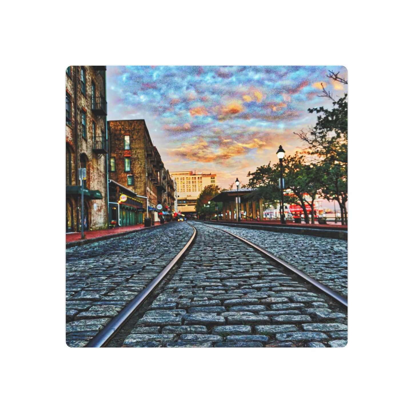 Historic River Street Sunrise - Metal Art Print