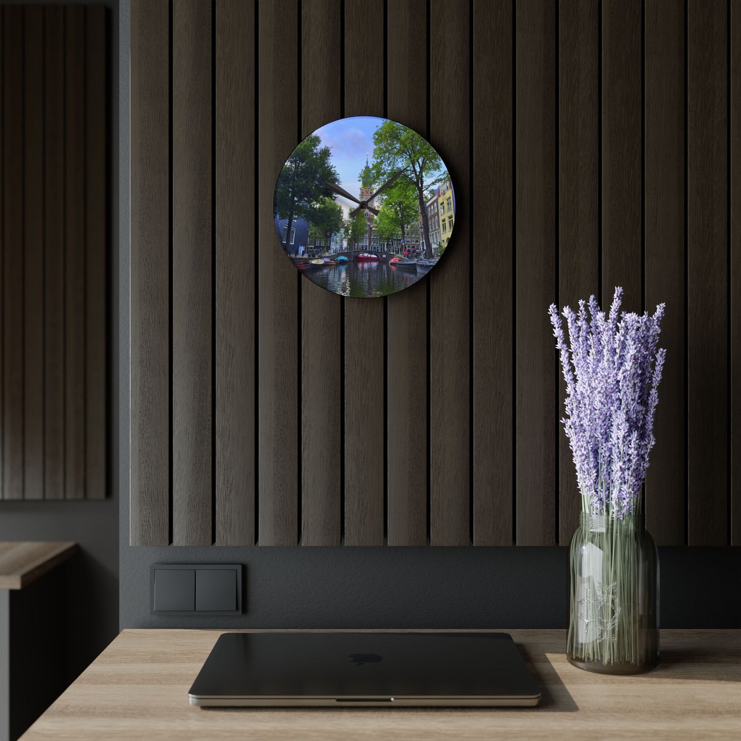 Amsterdam at Sundown - Acrylic Wall Clock