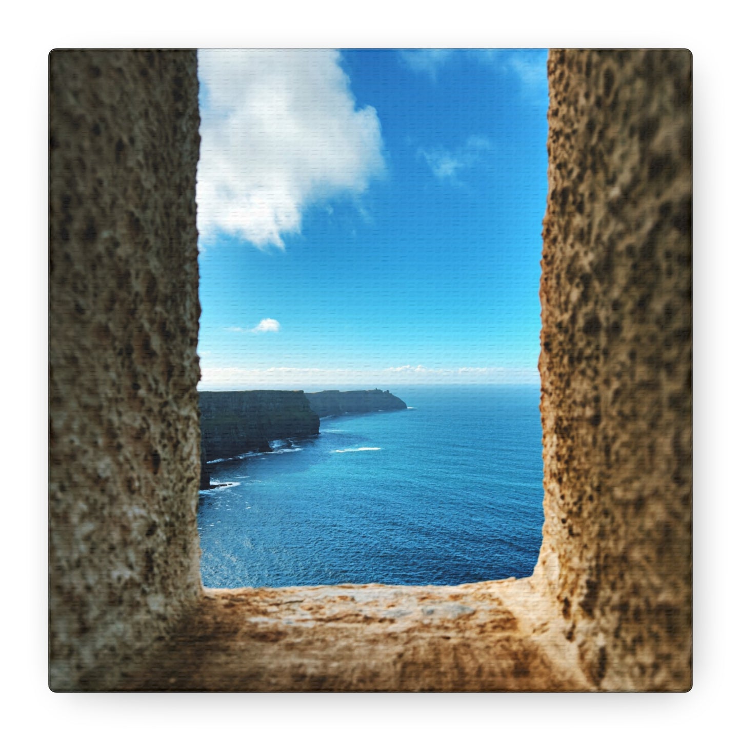 Cliffs of Moher Ireland Coastal Window View - Stretched Canvas Print (1.25")