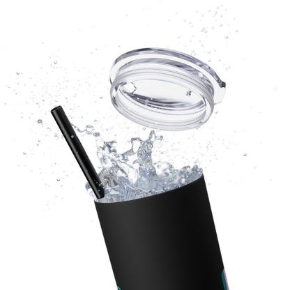 Travel with Chasing Oz Skinny Tumbler with Straw, 20oz