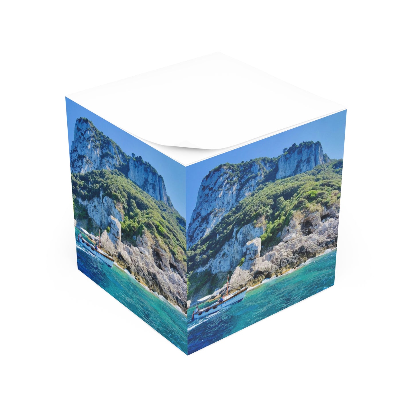 Anacapri Coastline — Scenic Sticky Note Cube