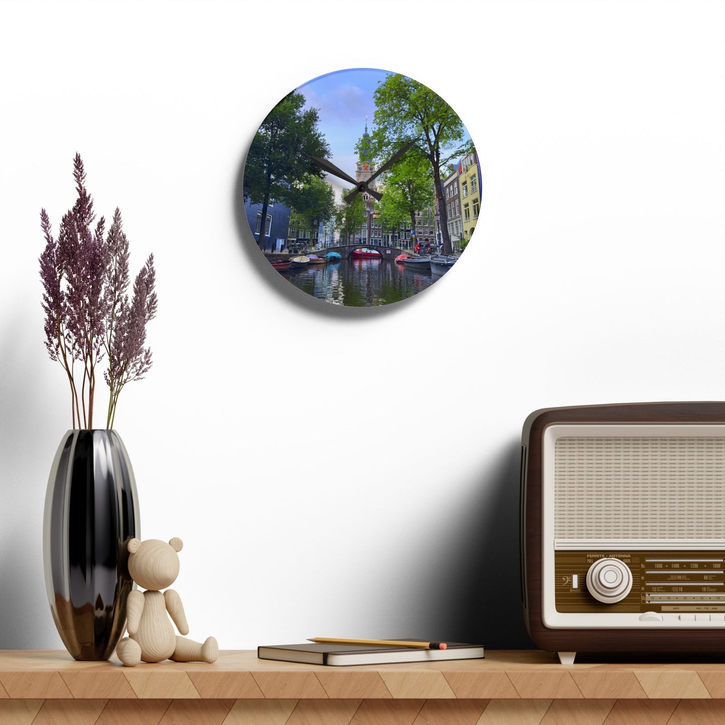 Amsterdam at Sundown - Acrylic Wall Clock