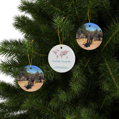 Safari Elephants by Chasing Oz - Ceramic Ornaments